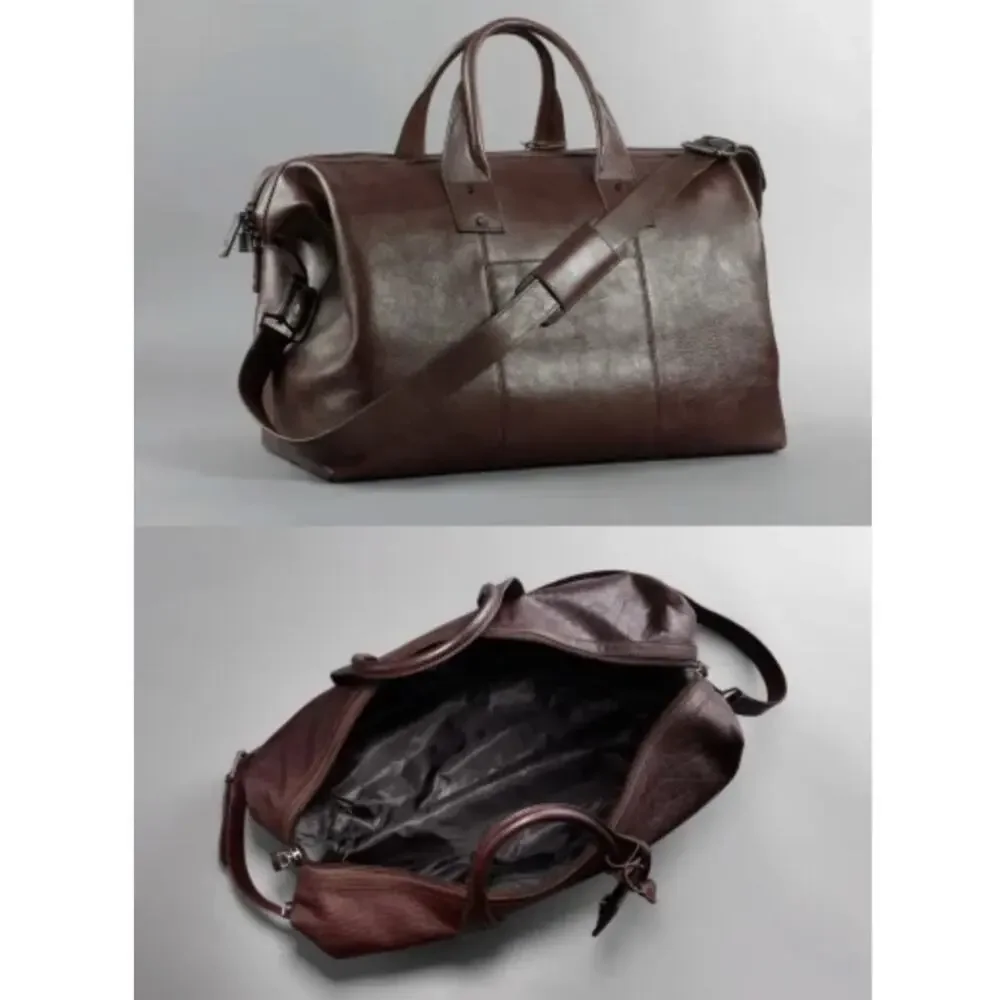 Kenneth Cole Leather Weekender Duffle Bag